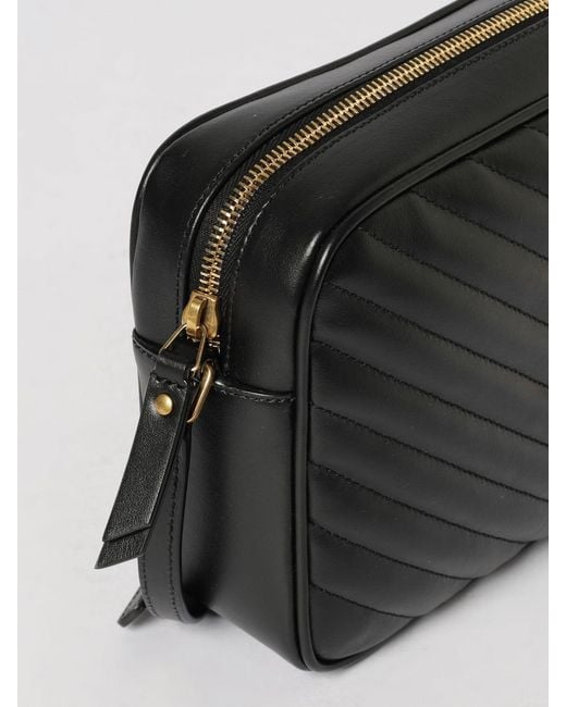 Saint Laurent Black Lou Chevron Quilted Nappa Bag