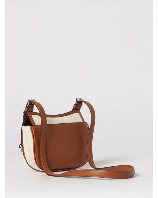Ralph Lauren Natural Marcy Canvas And Leather Bag