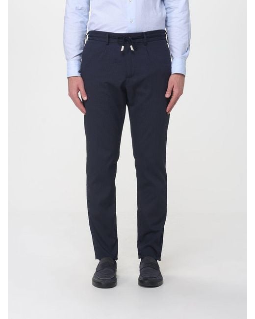 Eleventy Blue Single-Breasted Seersucker Cotton Suit for men