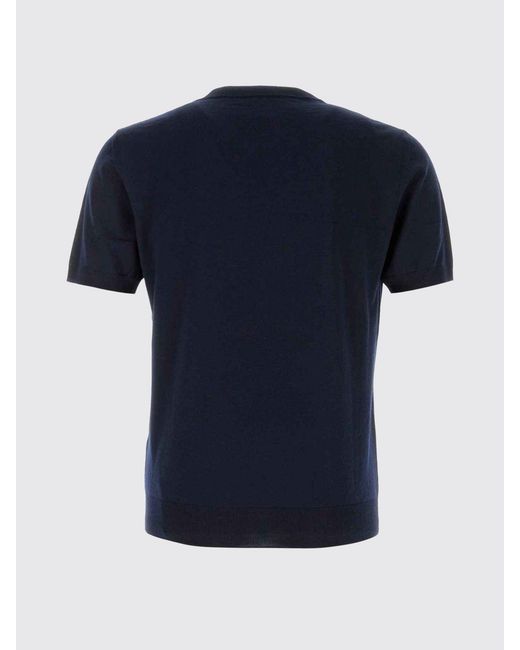 Valentino Blue Virgin Wool Knit Sweater With Logo for men