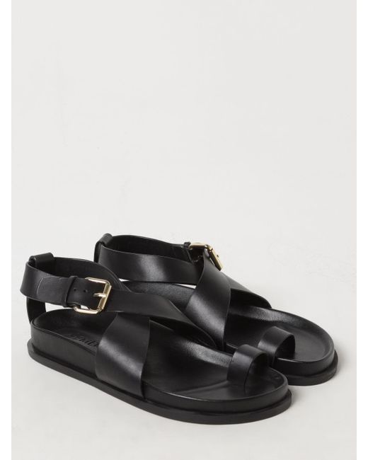 A.Emery Black Flat Sandals