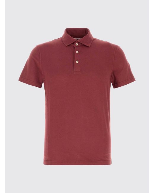 Fedeli Red Basic Cotton Polo Shirt for men