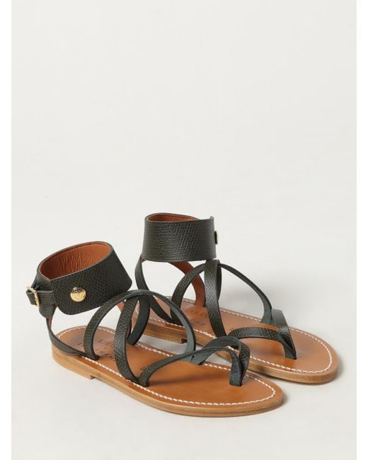 Longchamp Black Flat Sandals