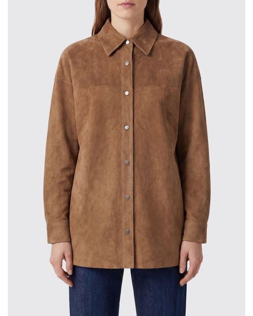 Salvatore Santoro Brown Suede Shirt Jacket