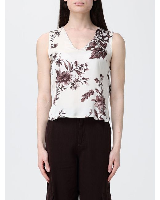 Liu Jo White Viscose Top With Floral Print By