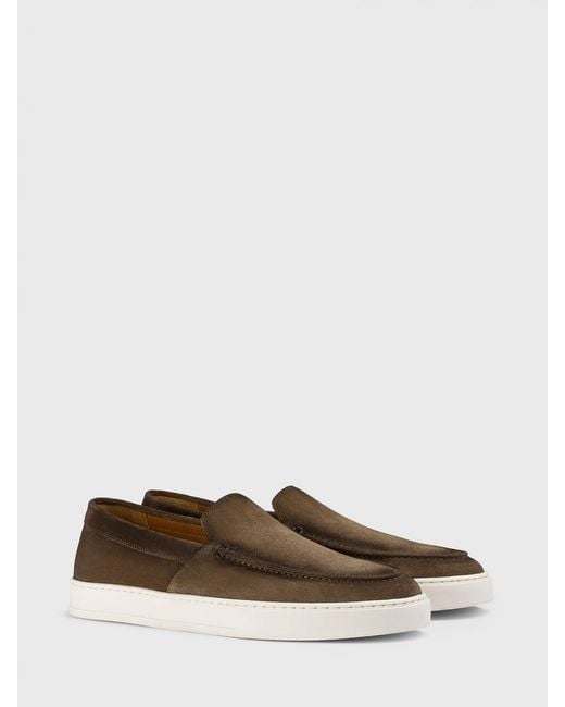 Doucal's White Suede Loafers for men