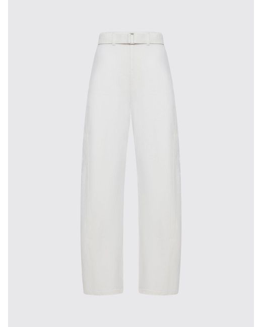 Lemaire White Cotton Wide-Leg Trousers for men