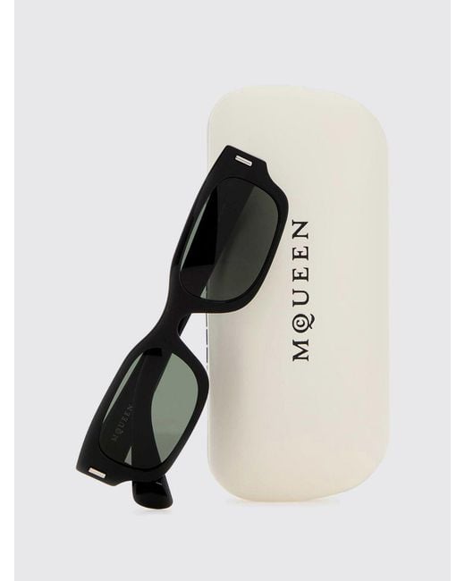 McQueen White Panthos Acetate Sunglasses