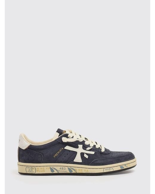 Premiata White Clay Leather Sneakers for men