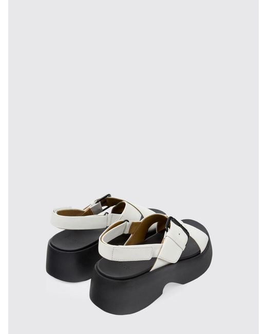 Camper White Tasha Leather Sandals
