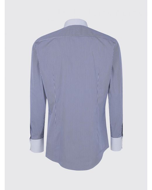 DSquared² Blue Striped Cotton Shirt for men