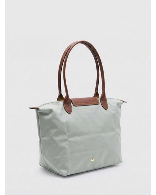 Longchamp Gray Le Pliage Original L Nylon Bag
