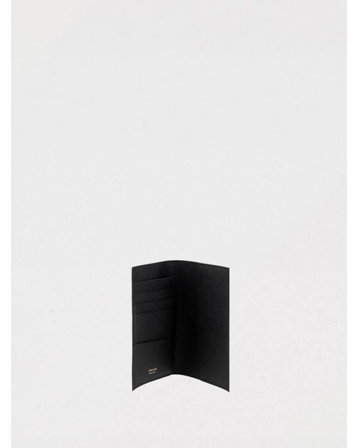 Ferragamo White Gancini Grained Leather Passport Holder for men