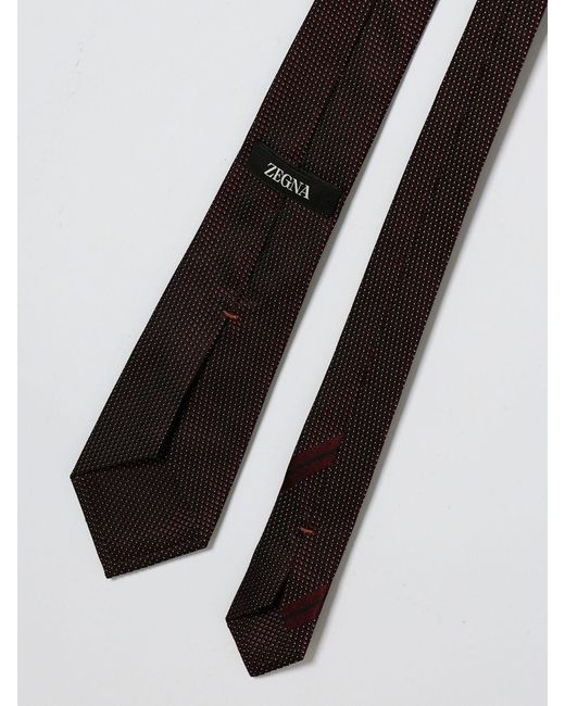 Zegna White Polka Dot Silk Tie for men