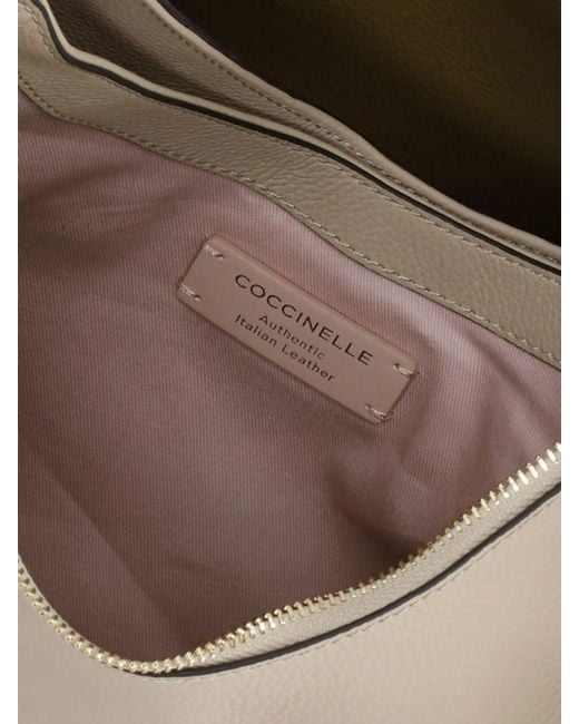 Coccinelle Natural Boheme Grained Leather Bag