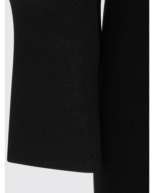 Anine Bing Black Long-Sleeved Ribbed-Knit Mini Sheath Dress