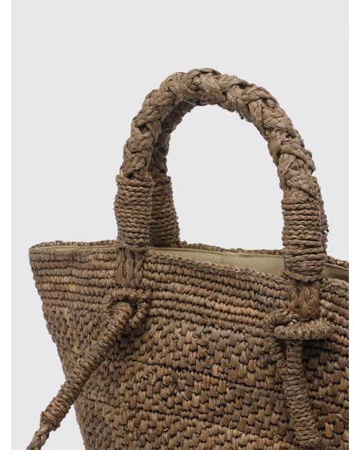 IBELIV Brown Raffia Arona Bucket Bag