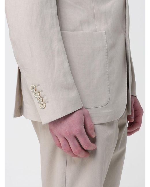 Eleventy Gray Deconstructed Single Breasted Linen And Cotton Blazer for men