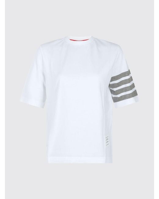 Thom Browne White 4-Bar Stripe Cotton T-Shirt