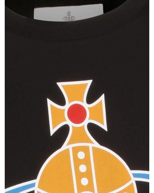Vivienne Westwood Black Cotton T-Shirt With Logo for men