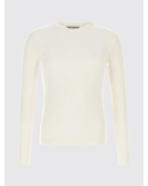 Our Legacy White Silk Crew Neck Jumper for men