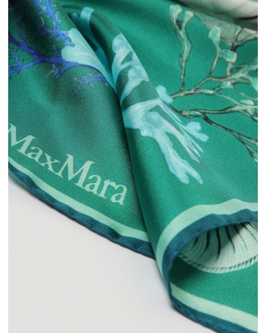 Max Mara Green Printed Silk Foulard for men