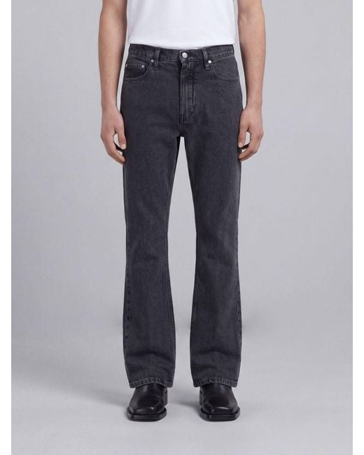 Jil Sander Blue Mid-Rise Flared Cotton Denim Jeans for men