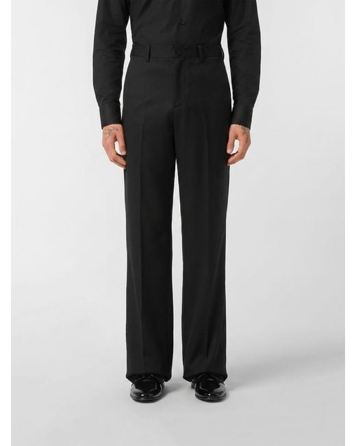 Philipp Plein Black Twill Tailored Trousers for men