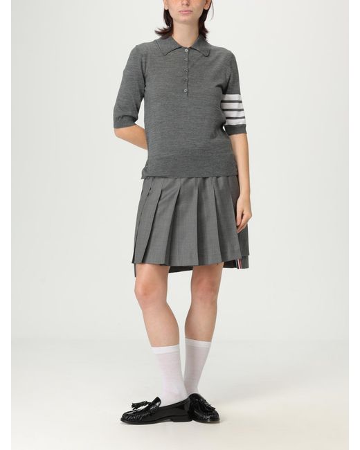 Thom Browne Gray Virgin Wool Polo Shirt