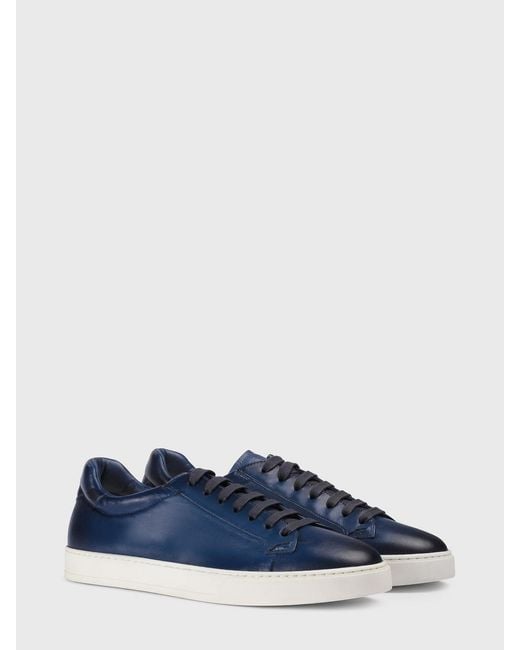 Doucal's Blue Leather Sneakers for men