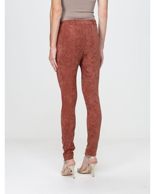 Alberta Ferretti Red High-Waisted Skinny Stretch Velvet Trousers