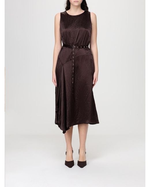Liu Jo Brown Viscose Asymmetric Dress