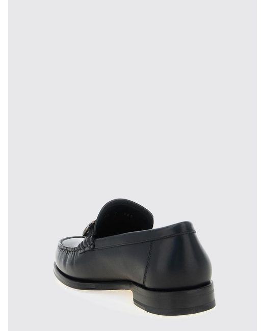 Ferragamo White Gancini Leather Loafers for men