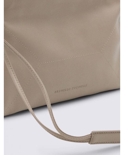 Brunello Cucinelli Gray Leather Bag