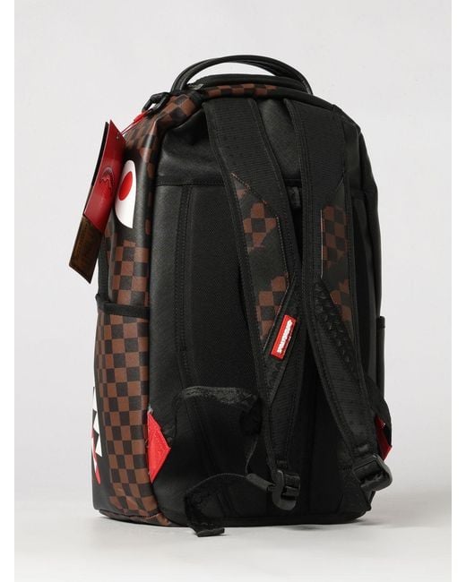 Sprayground Black Claw Tear Check Backpack With Check Pattern And Shark Logo for men