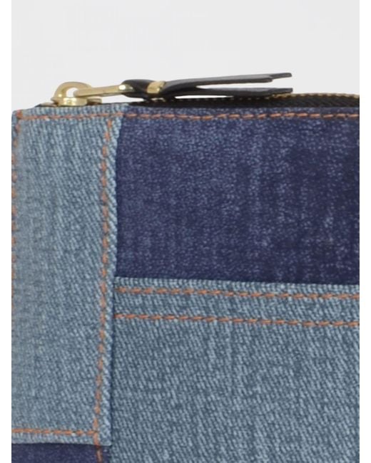 Comme des Garçons Blue Denim Wallet for men