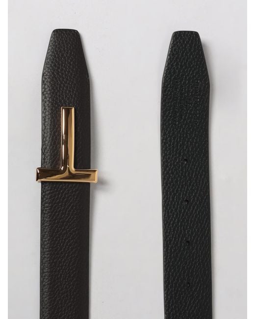 Tom Ford Gray Hammered Leather Belt for men
