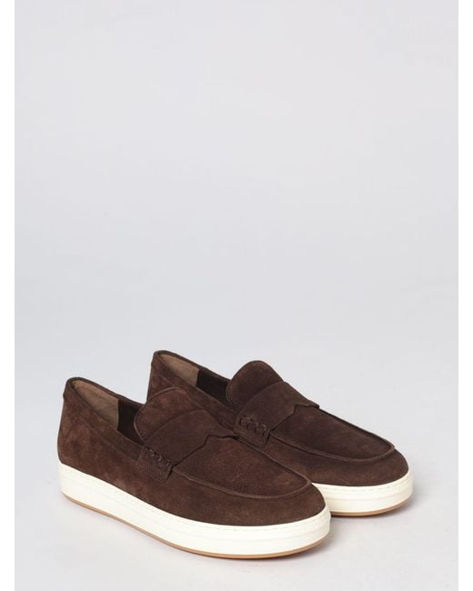 Hogan Brown H-Tv Suede Loafers for men
