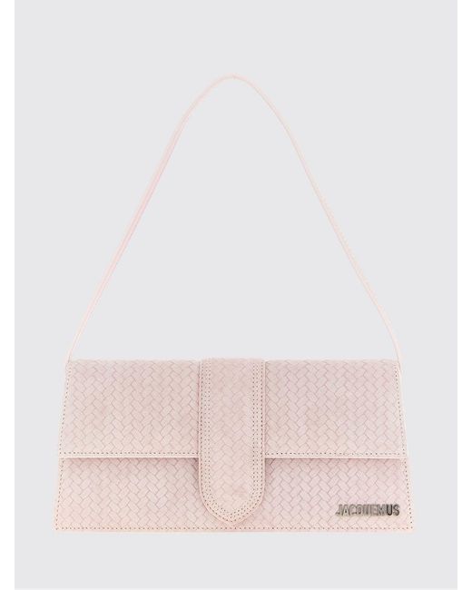 Jacquemus Pink Le Bambino Long Woven Suede Bag