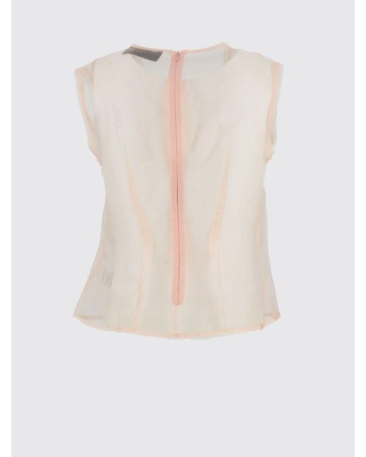 Simone Rocha Blue Silk Top With Bow