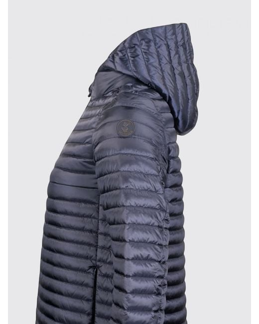 Save The Duck Blue Nylon Down Jacket With Hood