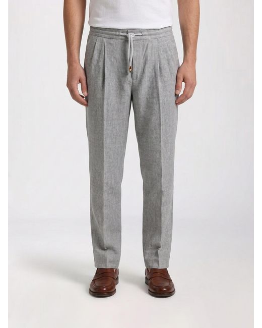 Brunello Cucinelli Gray Drawstring Trousers for men