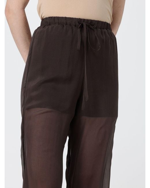 Alysi Brown Silk Trousers