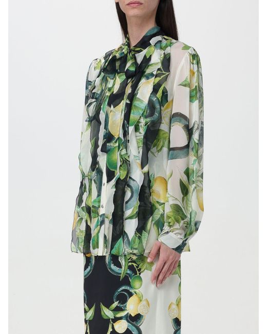 Camicia in seta stampata di Roberto Cavalli in Green