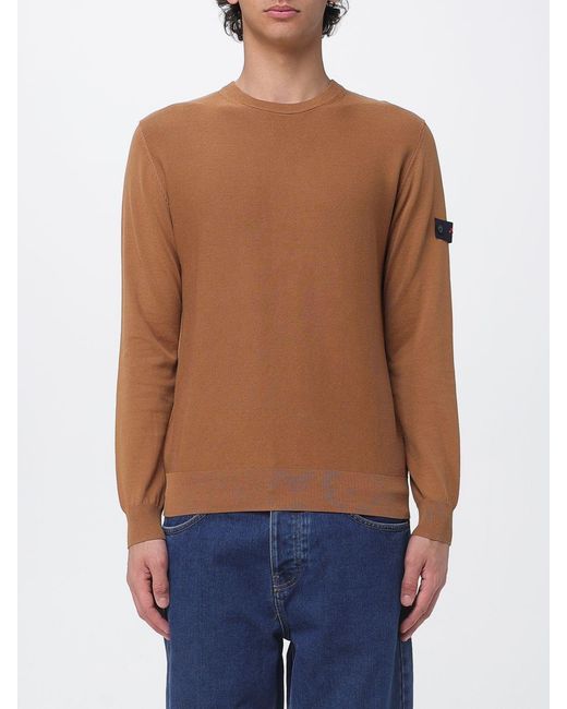 Peuterey Blue Cotton Crewneck Sweater for men