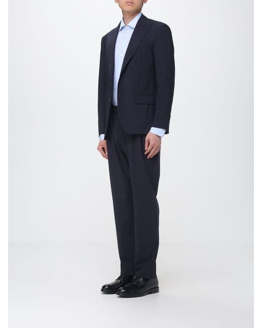 Eleventy Blue Single-Breasted Stretch Wool Suit for men