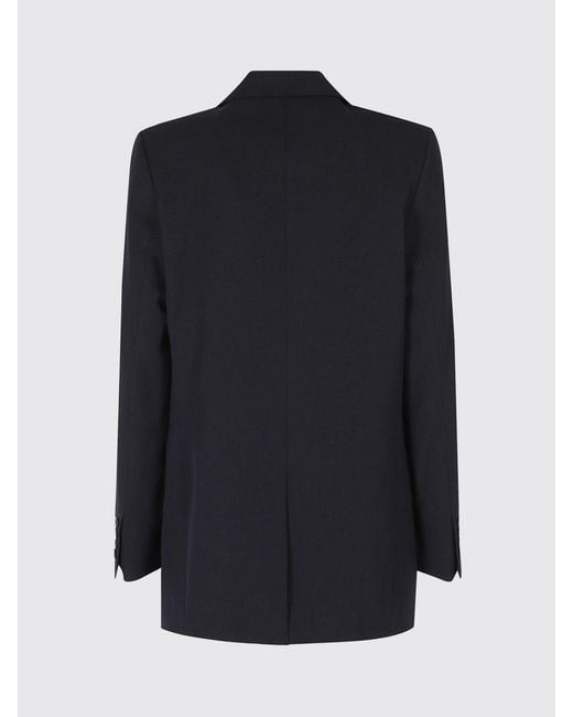 A.P.C. Blue Single-Breasted Wool Blazer With Lapel Collar And Flap Pockets