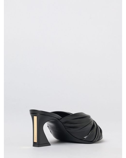 Fendi Black Arco Draped Nappa Mules