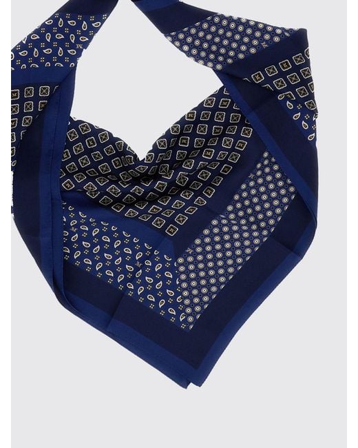 Max Mara Blue Mixed Print Silk Foulard