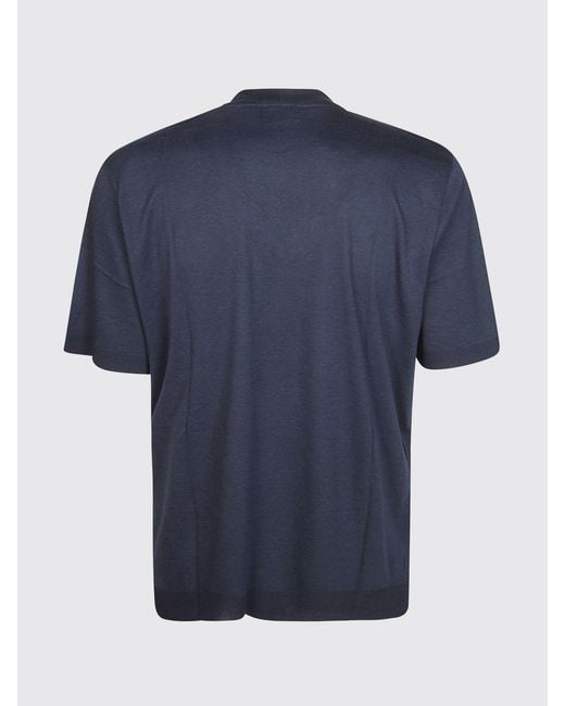 Altea Blue Short-Sleeved Crew-Neck T-Shirt for men